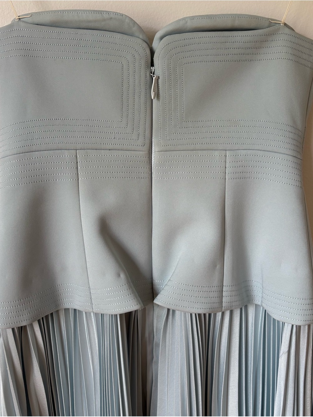 Acler Light Blue Strapless Pleated Maxi Dress - Picture 9 of 12